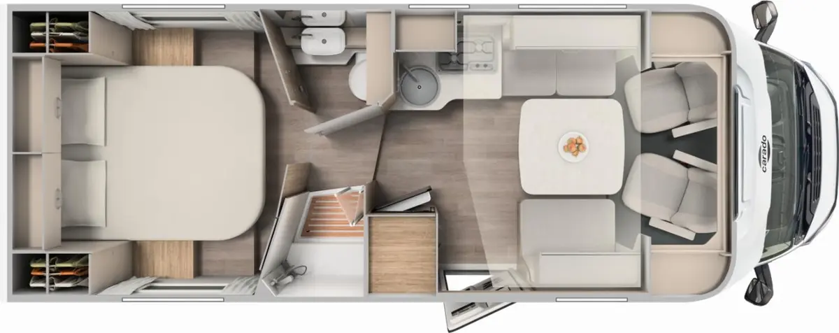 Carado T 459 Pro+ Solar, TV, LTE, 3. Bett