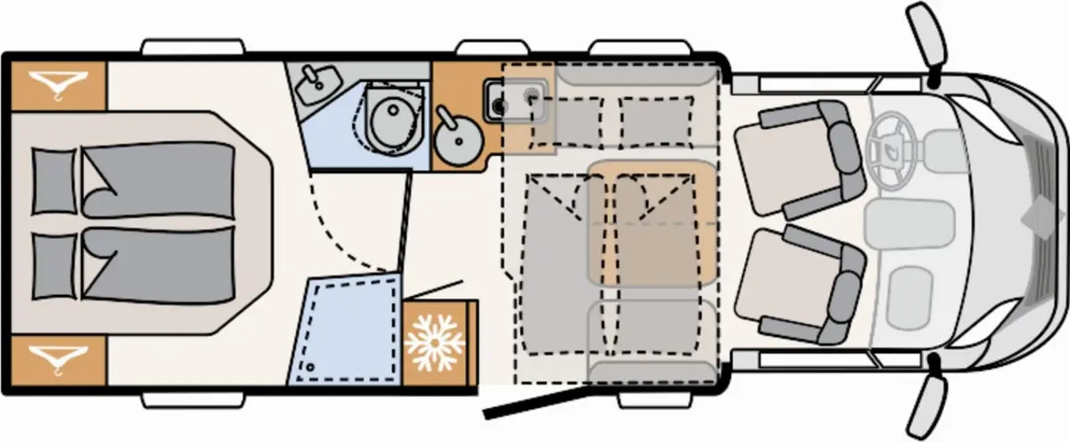 Dethleffs Just Camp Active T 7052 DBL Assistenzp., Hubbett