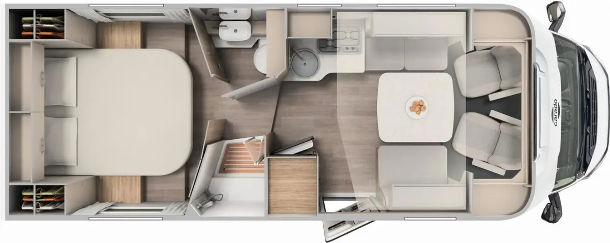 Carado T 459 Pro+ Solar, TV, LTE, 3. Bett