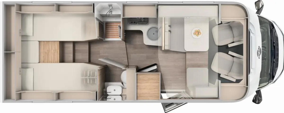 Carado T 447 Pro+, Solar, LTE, TV, 3. Bett, Combi 6 E