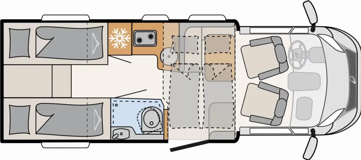 Dethleffs Just Camp Active T 6812 EB Hubbett, Sat, TV