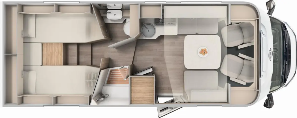 Carado T 457 Pro+ LTE, TV, Solar, 3. Bett