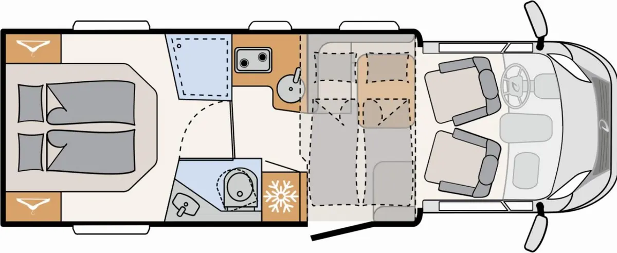 Dethleffs Just Camp Active T 7052 DBM Automatik, Gästebett